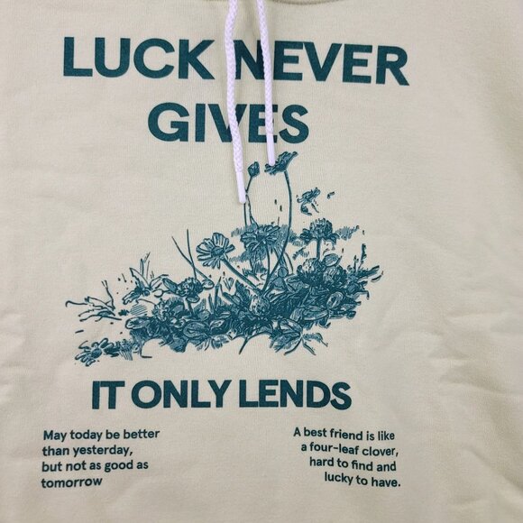 Grayson Threads 3X Luck Never Gives Graphic Hoodie Green Relaxed Fit - Picture 2 of 9